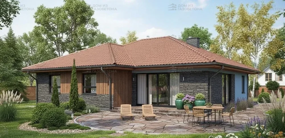 Проект Одноэтажный дом 15 на 15, 151 м2