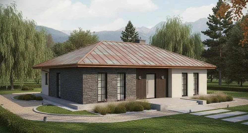 Проект Одноэтажный дом 17 на 17, 178 м2