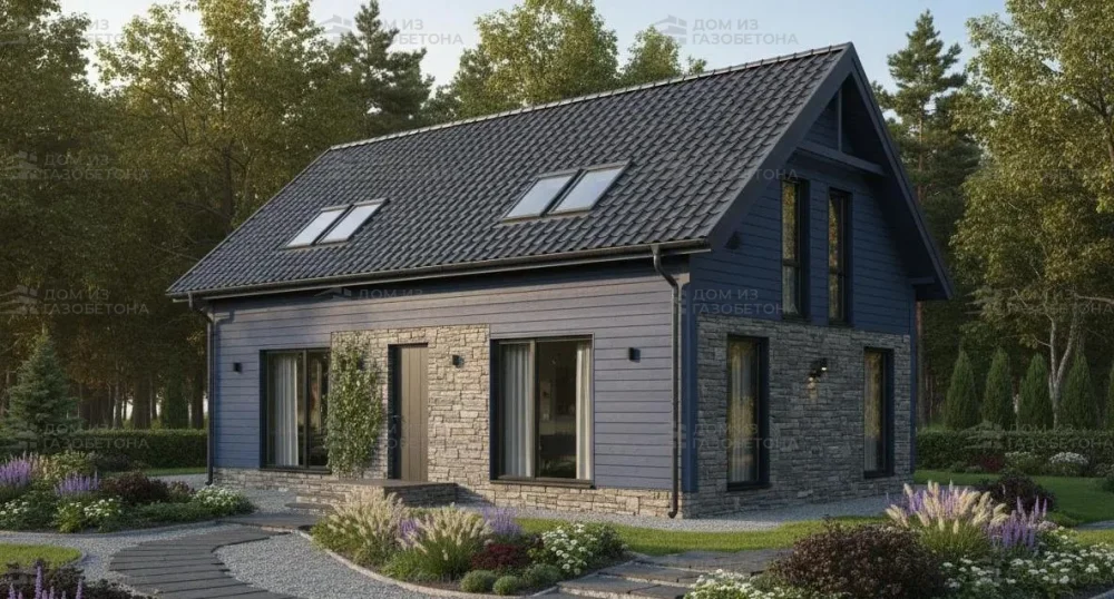 Проект Двухэтажный дом 12 на 8, 60 м2