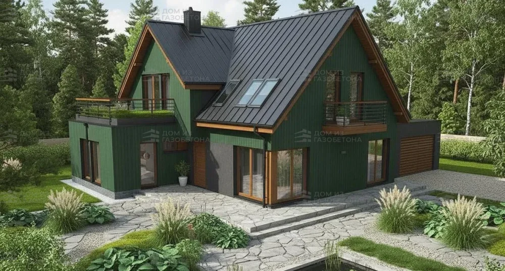 Проект Двухэтажный дом 14 на 10, 133 м2