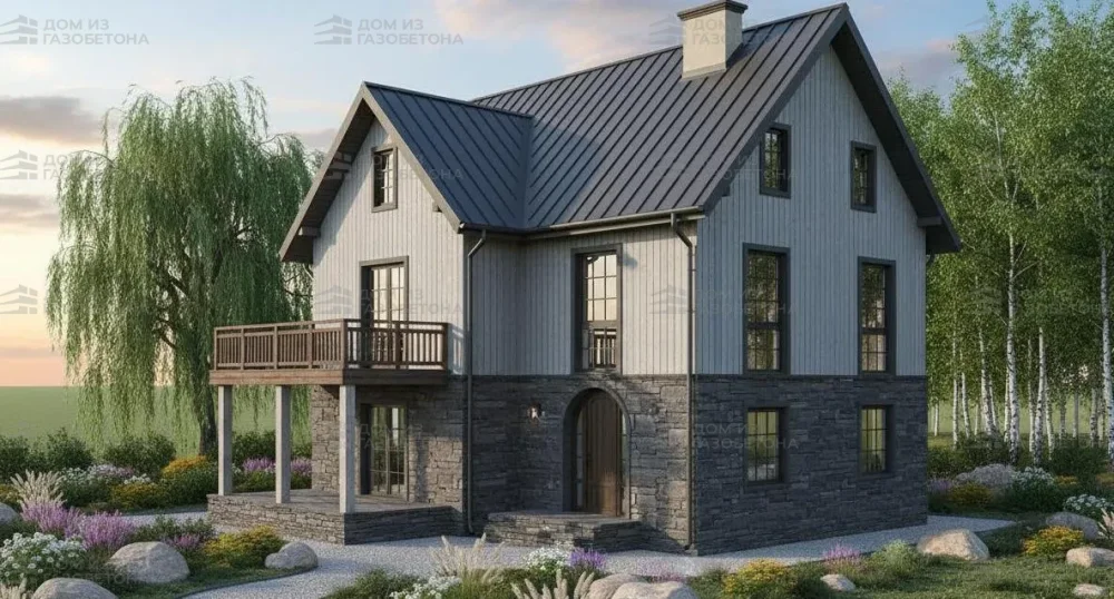 Проект Двухэтажный дом 10 на 8, 126 м2