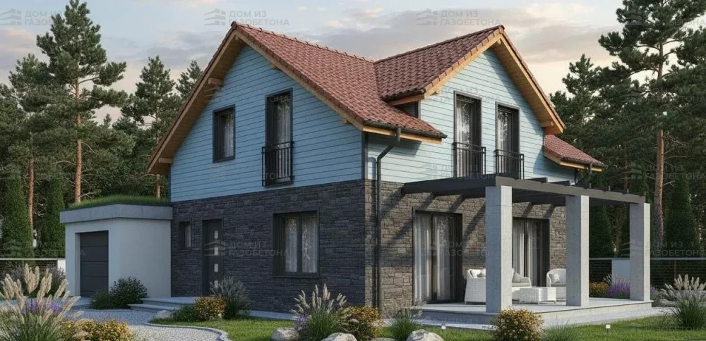 Проект Двухэтажный дом 10 на 10, 120 м2